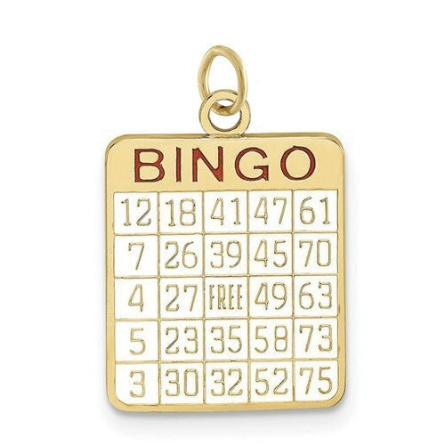 Bingo Card 14k Gold Charm